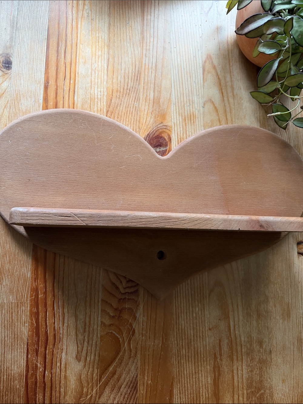 Vintage Wood Heart Wall Shelf